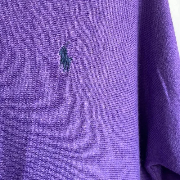 Polo Ralph Lauren Purple V Neck Pull Over Preppy Knit Sweater Women Size Medium - Picture 5 of 7